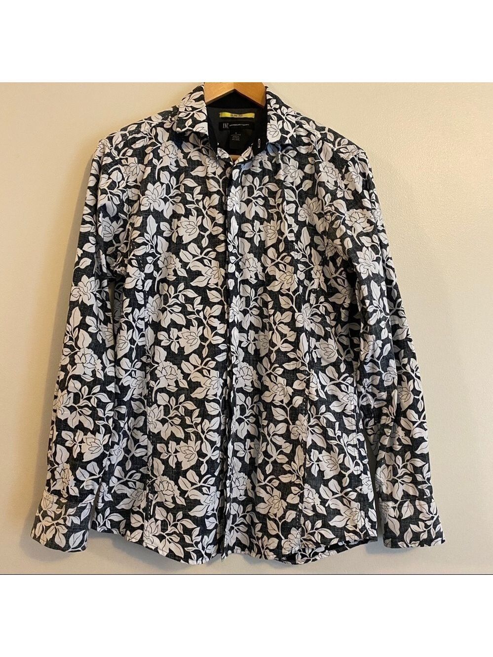 INC Floral B&W Button Down Men’s Dress Shirt